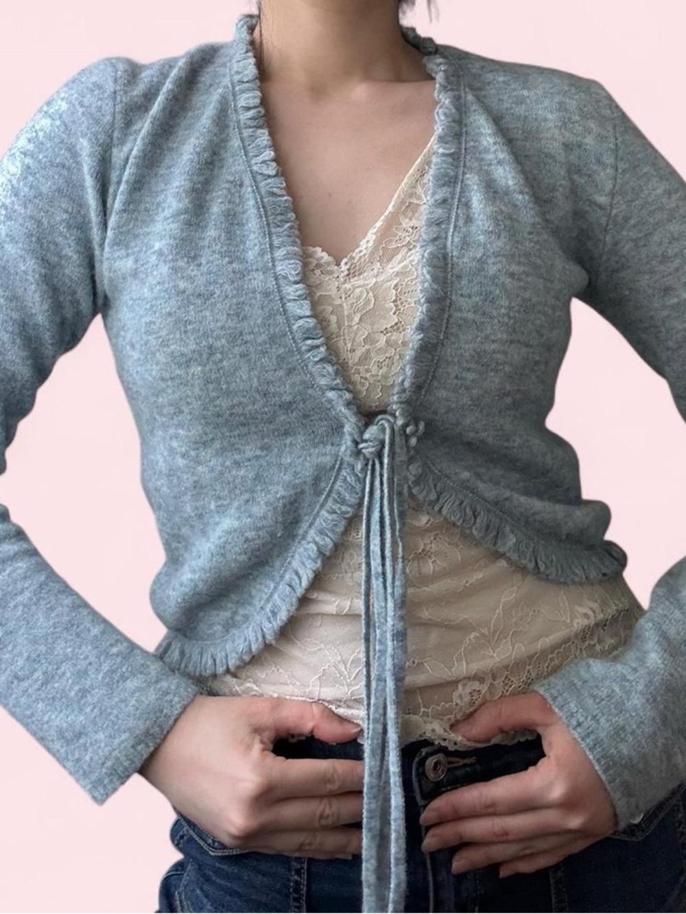 United Colors of Benetton Wool / Poliammide Bolero Shrug Tie Cardigan